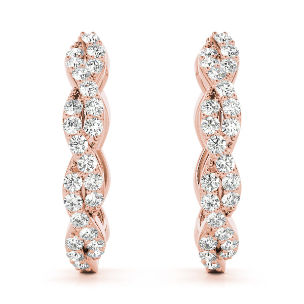 Twisted Diamond Hoop Earrings For Women