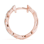 Load image into Gallery viewer, Twisted Diamond Hoop Earrings For Women