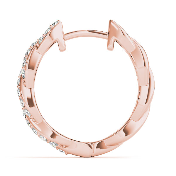 Twisted Diamond Hoop Earrings For Women