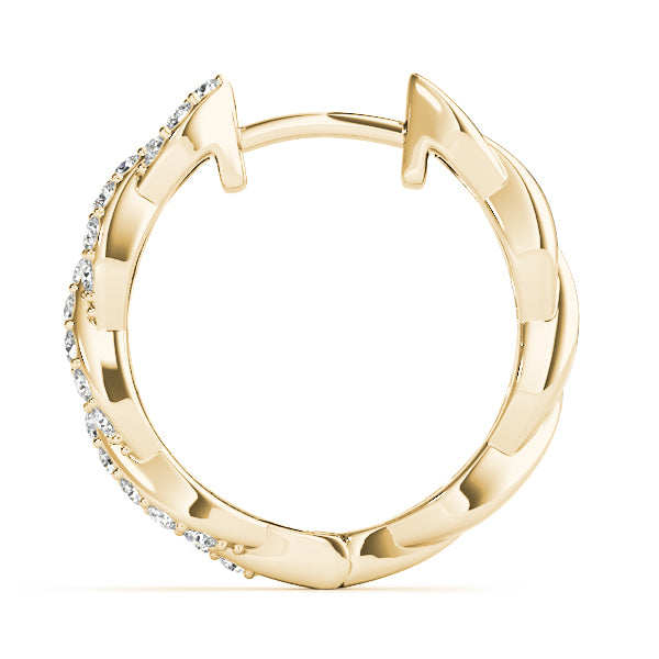 Twisted Diamond Hoop Earrings For Women