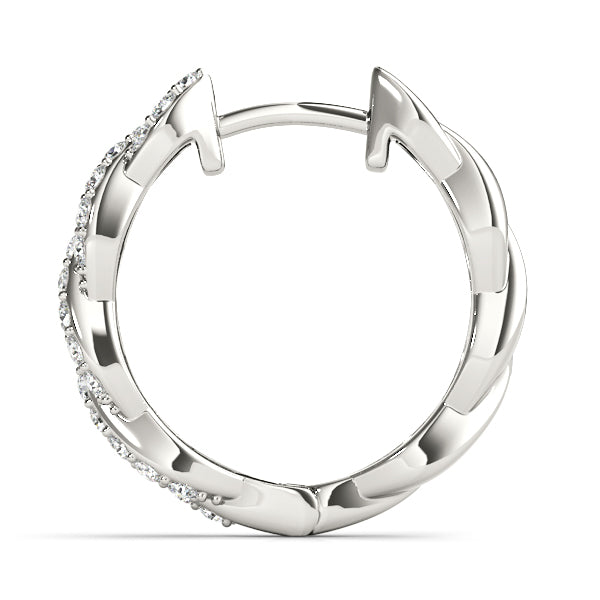 Twisted Diamond Hoop Earrings For Women