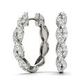 Twisted Diamond Hoop Earrings For Women