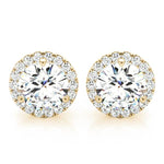 Load image into Gallery viewer, Round Diamond Halo Earrings