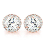 Load image into Gallery viewer, Round Diamond Halo Earrings