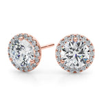 Load image into Gallery viewer, Round Diamond Halo Earrings