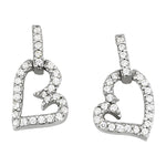 Load image into Gallery viewer, Pave Open Heart Diamond Stud Earrings