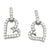 Pave Open Heart Diamond Stud Earrings
