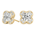 Load image into Gallery viewer, Trendy Round Diamond Fashion Halo Earrings