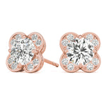 Load image into Gallery viewer, Trendy Round Diamond Fashion Halo Earrings
