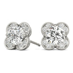 Load image into Gallery viewer, Trendy Round Diamond Fashion Halo Earrings