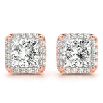 Load image into Gallery viewer, 4 Prong Square Diamond Earrings