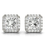 Load image into Gallery viewer, 4 Prong Square Diamond Earrings
