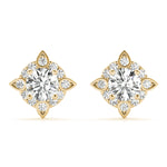 Load image into Gallery viewer, Trendy Round Diamond Women’s Halo Earrings