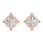 Load image into Gallery viewer, Trendy Round Diamond Women’s Halo Earrings