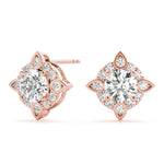 Load image into Gallery viewer, Trendy Round Diamond Women’s Halo Earrings