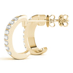 Load image into Gallery viewer, Three Row Diamond Hoop Earrings