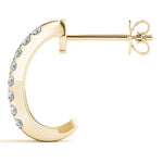 Load image into Gallery viewer, Three Row Diamond Hoop Earrings