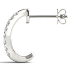 Load image into Gallery viewer, Three Row Diamond Hoop Earrings