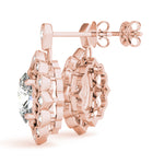 Load image into Gallery viewer, Oval-Shaped Halo Fashion Earrings