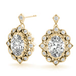 Load image into Gallery viewer, Oval-Shaped Halo Fashion Earrings