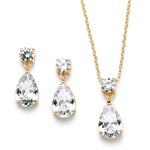 Load image into Gallery viewer, Teardrop Cubic Zirconia Necklace Set