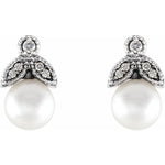 Load image into Gallery viewer, Freshwater White Pearl Leaf Earrings