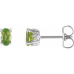 Load image into Gallery viewer, Sleek and Vibrant Jewelry Gifts for Her: 14K White Gold Peridot Earrings