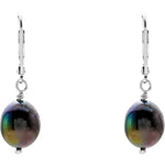 Load image into Gallery viewer, Black Cultured Freshwater Pearl Earrings