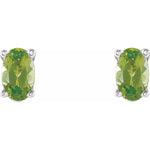 Load image into Gallery viewer, Sleek and Vibrant Jewelry Gifts for Her: 14K White Gold Peridot Earrings