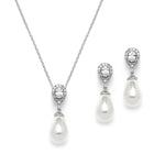 Load image into Gallery viewer, Teardrop Necklace And Earring Wedding Jewelry Set