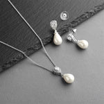 Load image into Gallery viewer, Teardrop Necklace And Earring Wedding Jewelry Set