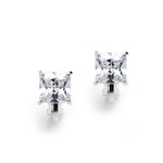 Load image into Gallery viewer, Princess Cut Solitaire Clip On Earrings