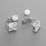 Load image into Gallery viewer, Princess Cut Solitaire Clip On Earrings