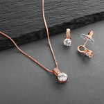 Load image into Gallery viewer, Feminine Rose Gold Necklace And Earrings Set