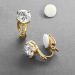 Load image into Gallery viewer, CZ Clip On Stud Earrings