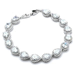 Load image into Gallery viewer, Cubic Zirconia and Pear Shaped Bridal Bracelet