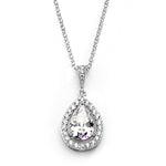 Load image into Gallery viewer, Cubic Zirconia Bridal Necklace with Pear-Shaped Drop