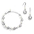 Feminine Ivory Pearl Bridal Bracelet And Earring Set