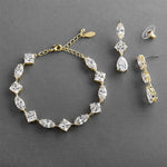 Load image into Gallery viewer, Cubic Zirconia Bracelet and Earring Set