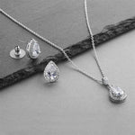 Load image into Gallery viewer, Platinum Pear-Shaped CZ Jewelry Set