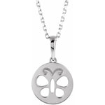 Load image into Gallery viewer, Sterling Silver Butterfly Circle Necklace