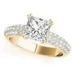 Load image into Gallery viewer, Pave-Setting Princess Cut Diamond Engagement Ring