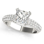 Load image into Gallery viewer, Pave-Setting Princess Cut Diamond Engagement Ring