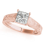 Load image into Gallery viewer, Solitaire Princess Engagement Ring With Trellis Design