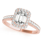 Load image into Gallery viewer, Semi-mount Emerald Cut Halo Engagement Ring