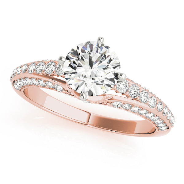 Pave Set Round Diamond Engagement Ring