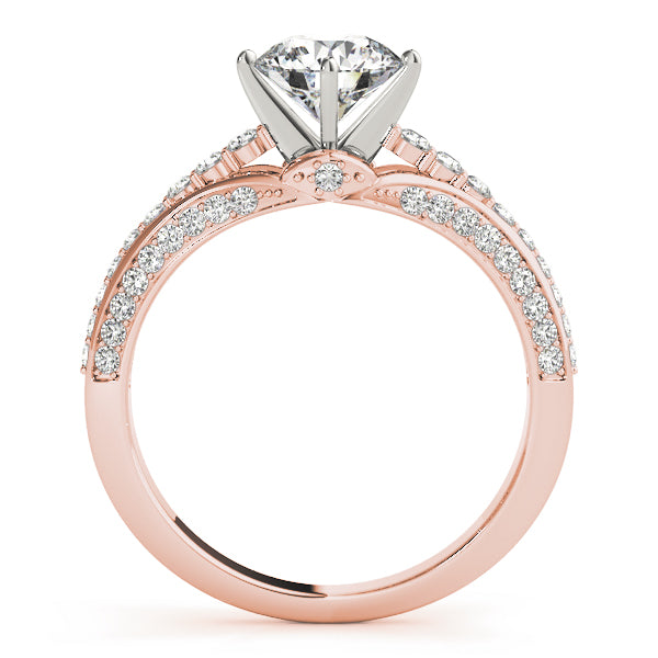 Pave Set Round Diamond Engagement Ring