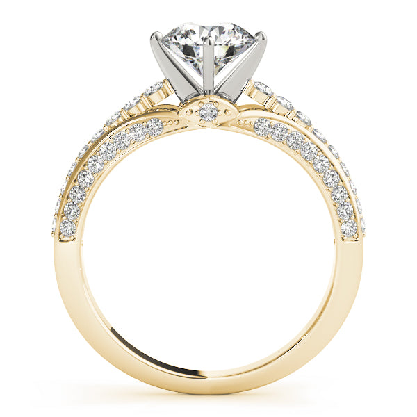 Pave Set Round Diamond Engagement Ring