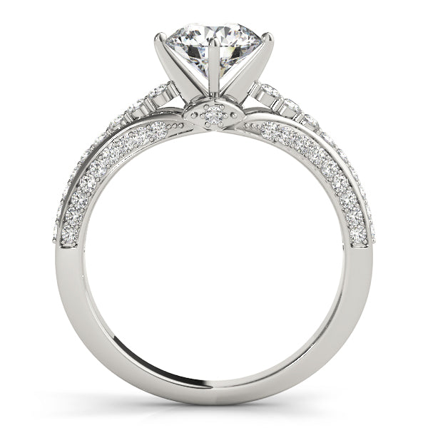Pave Set Round Diamond Engagement Ring