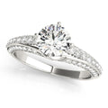 Pave Set Round Diamond Engagement Ring